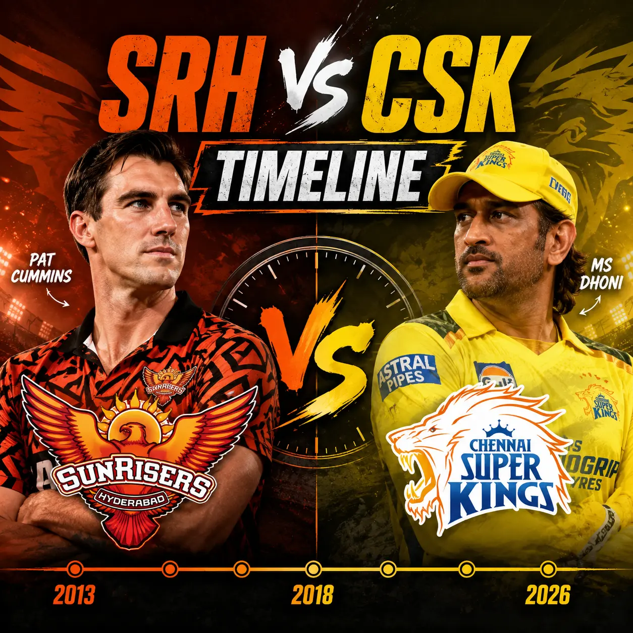 Sunrisers Hyderabad vs Chennai Super Kings Timeline : The Southern Derby