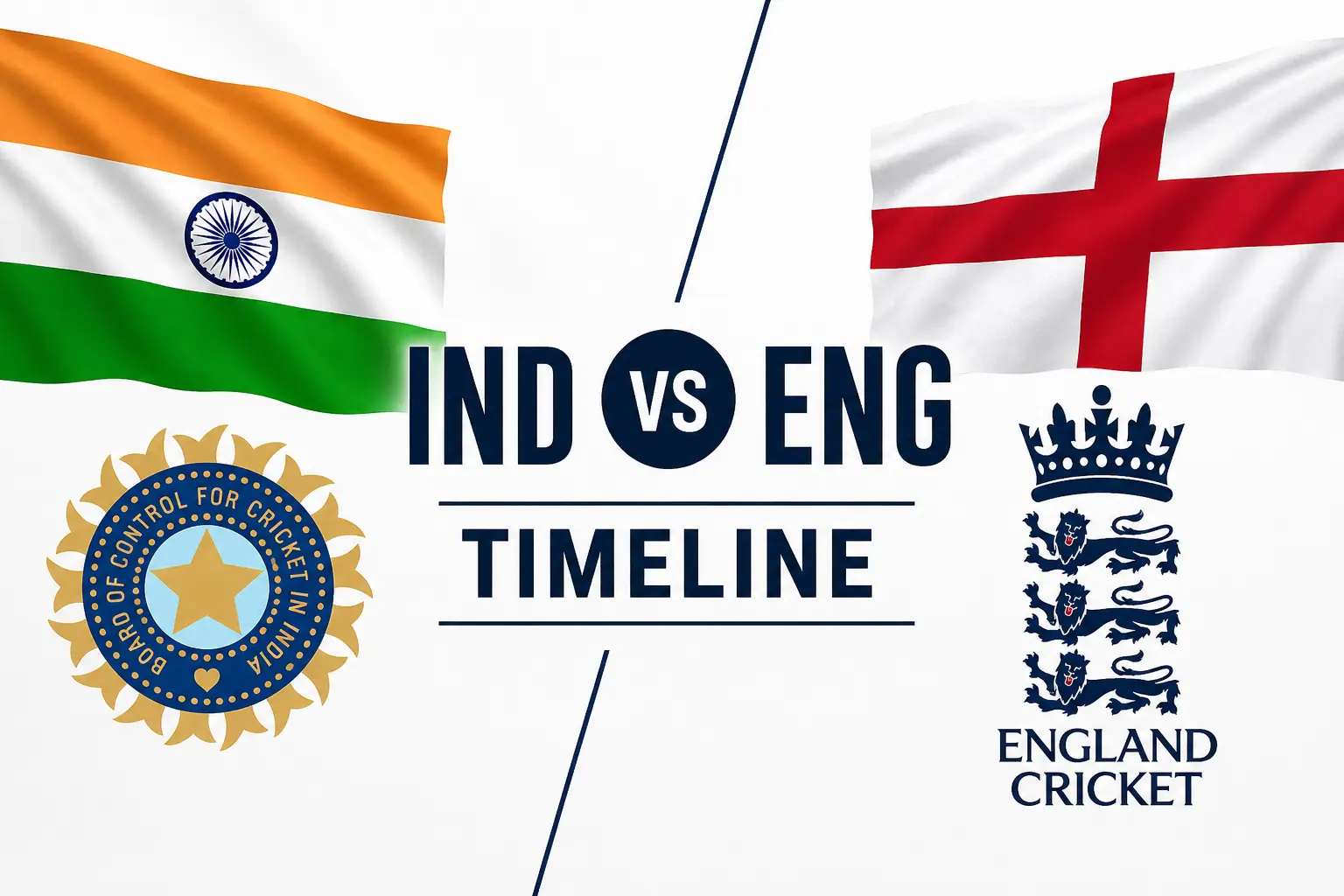 India National Cricket Team vs England Cricket Team Timeline