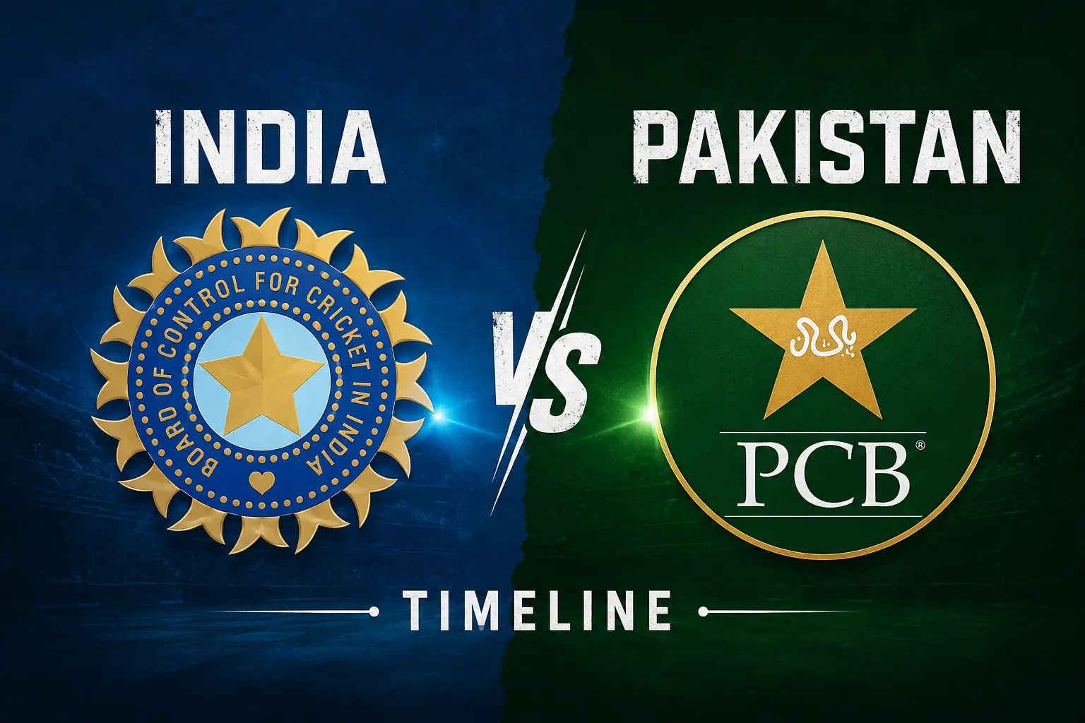 India National Cricket Team vs Pakistan National Cricket Team Timeline