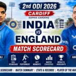 India National Cricket Team Vs England Cricket Team Match Scorecard | 2nd ODI 2026 Cardiff