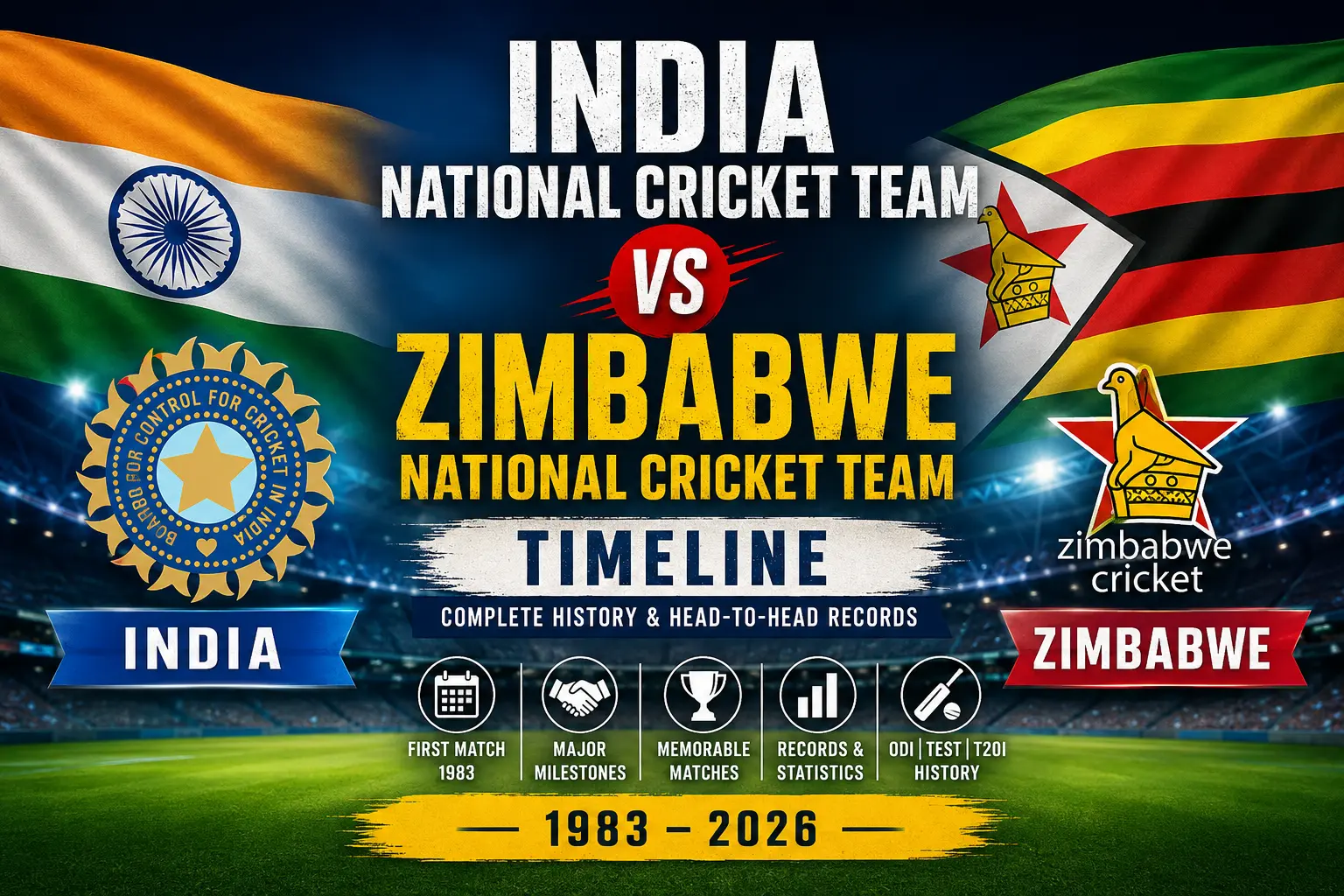 India National Cricket Team vs Zimbabwe National Cricket Team Timeline