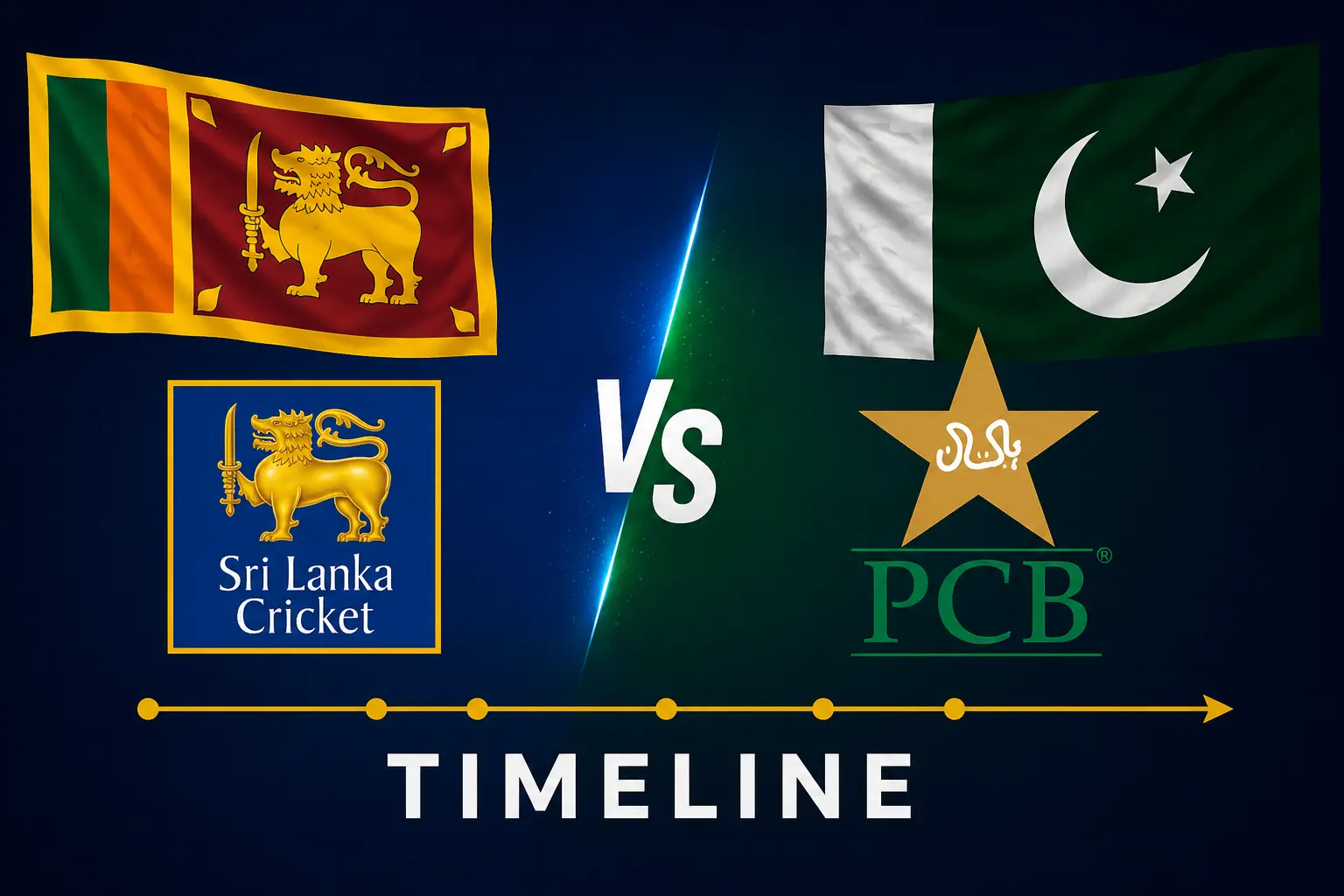 Sri Lanka National Cricket Team vs Pakistan National Cricket Team Timeline