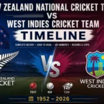 New Zealand National Cricket Team vs West Indies Cricket Team Timeline