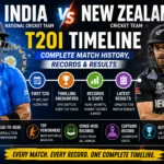 India National Cricket Team vs New Zealand Cricket Team T20I Timeline