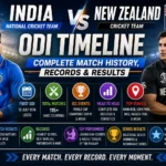 India National Cricket Team vs New Zealand Cricket Team ODI Timeline