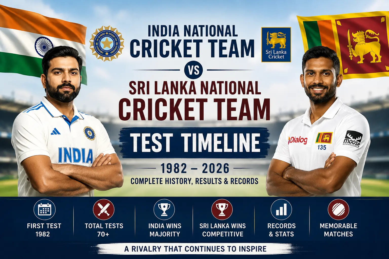 India National Cricket Team vs Sri Lanka National Cricket Team Test Timeline