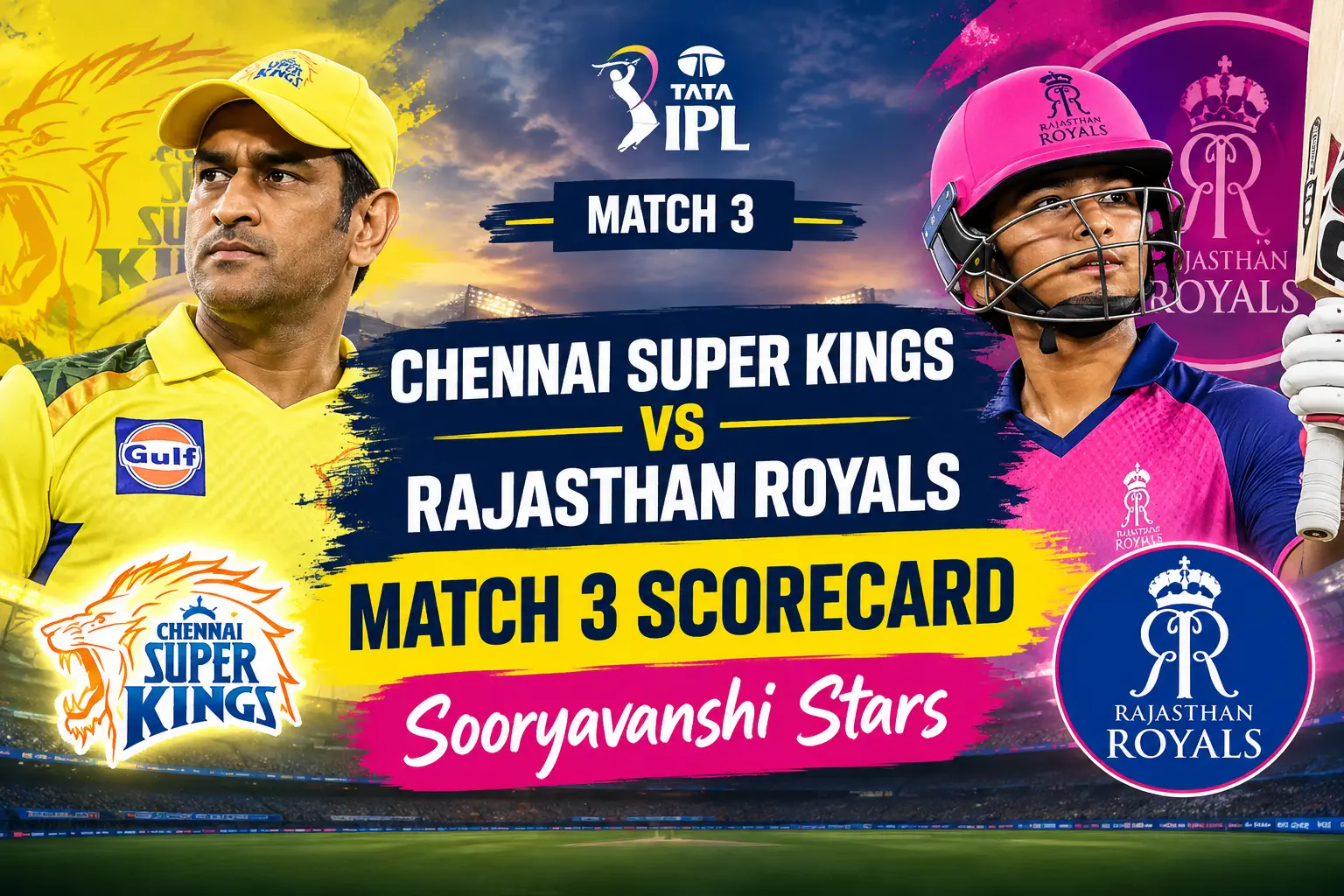 Chennai Super Kings Vs Rajasthan Royals Match 3 Scorecard IPL