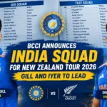 India Squad For New Zealand Tour 2026
