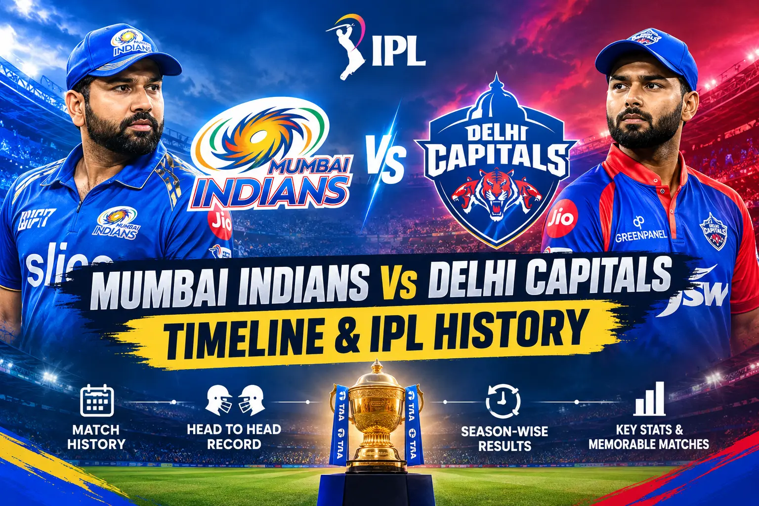Mumbai Indians Vs Delhi Capitals Timeline