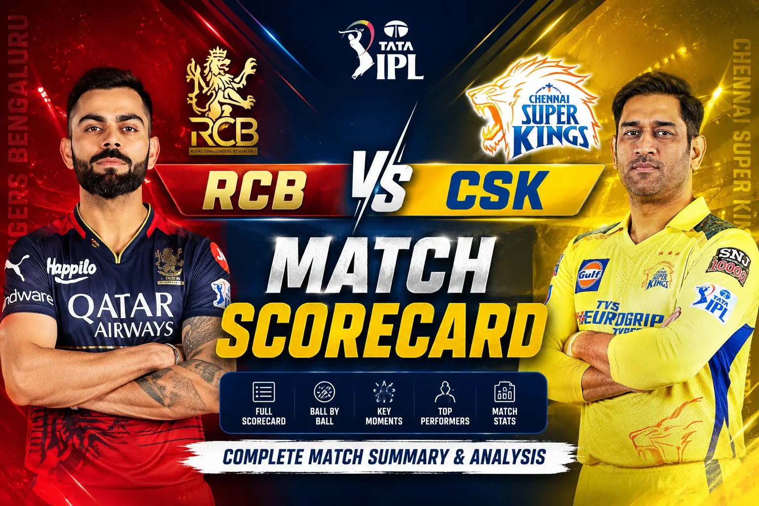 Royal Challengers Bengaluru Vs Chennai Super Kings Match Scorecard
